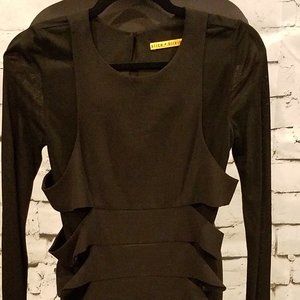 Alice + Olivia petite, black, sheer minidress